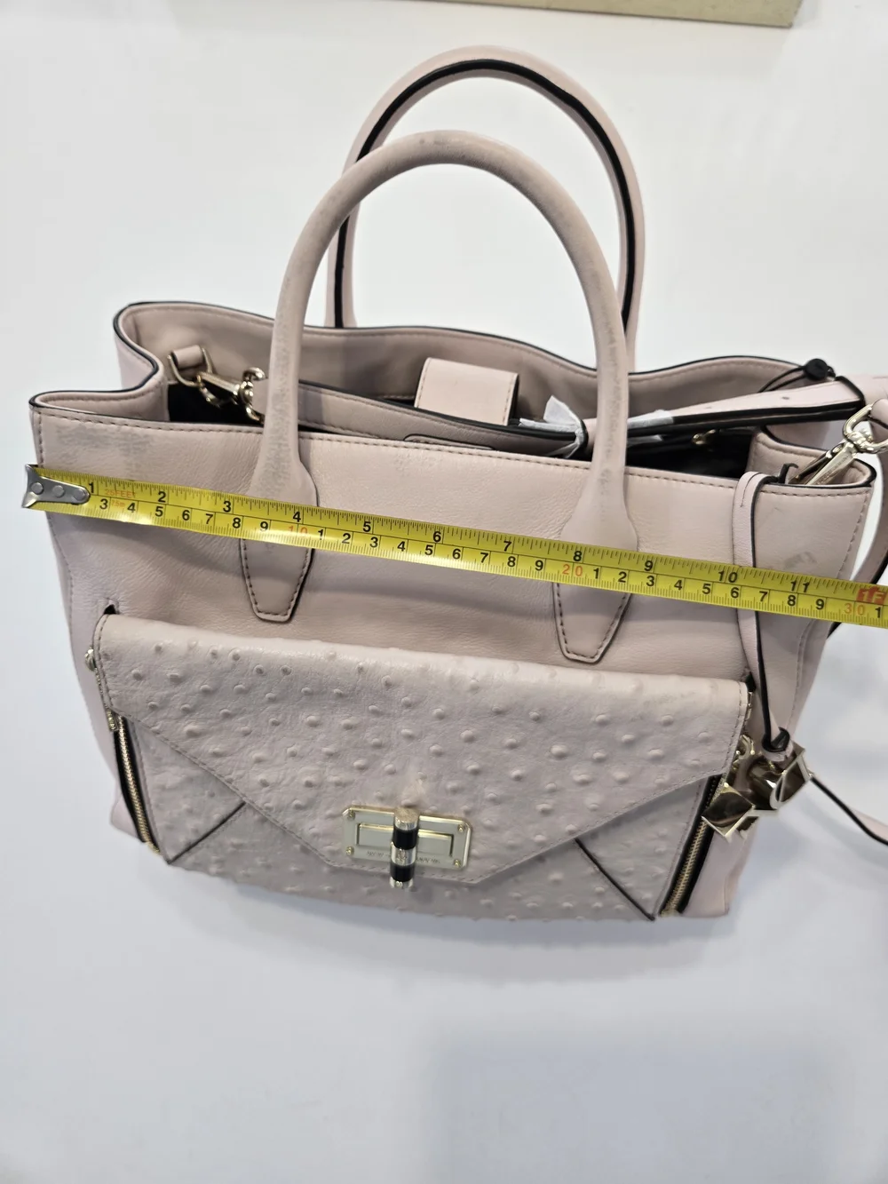 DIANE VON FURSTENBERG Secret Agent Structured Pale Pink Leather Bag